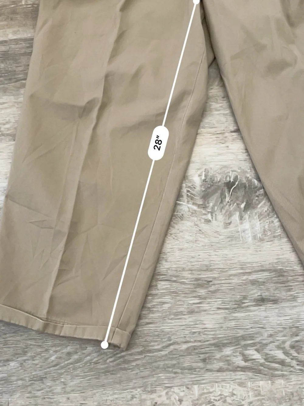 George Mens Khaki Pleated Dress Pants 44x30 Mocha Cotton Trouser Chinos